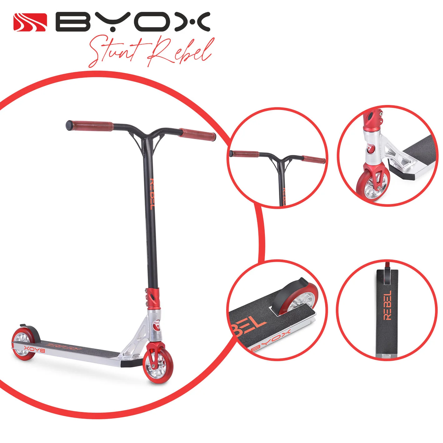 Φωτογραφία προϊόντος: BYOX - Stunt scooter Rebel red - 3800146227128