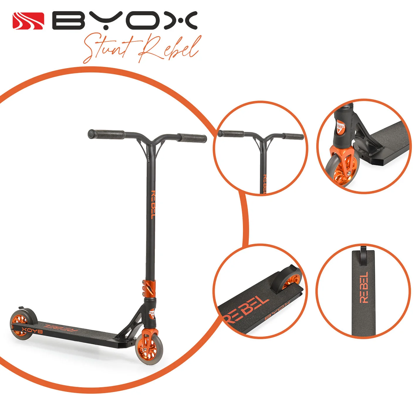 Φωτογραφία προϊόντος: BYOX - Stunt scooter Rebel black - 3800146227746