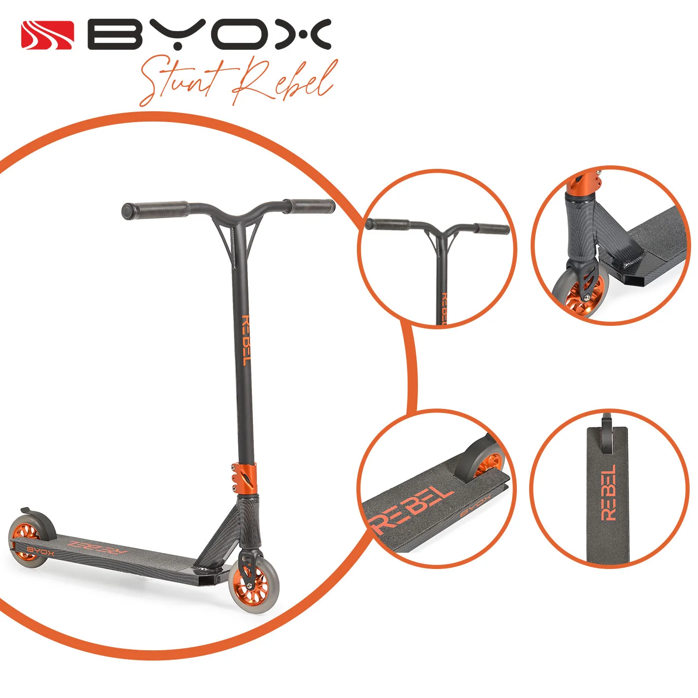 Φωτογραφία προϊόντος: BYOX - Stunt scooter Rebel carbon - 3800146227142