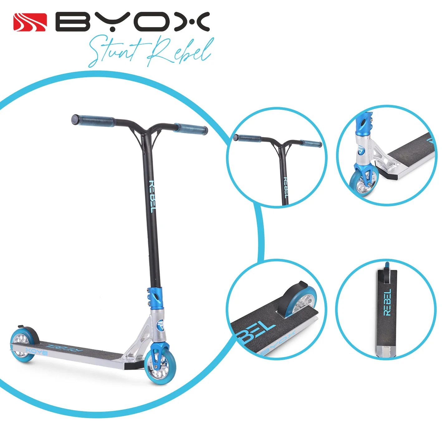 Φωτογραφία προϊόντος: BYOX - Stunt scooter Rebel blue - 3800146227135