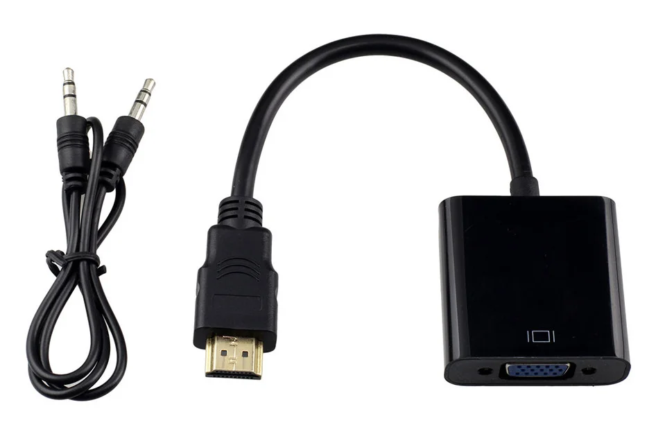 Φωτογραφία προϊόντος: POWERTECH μετατροπέας HDMI σε VGA CAB-H071, με audio jack, μαύρο, 0.20m