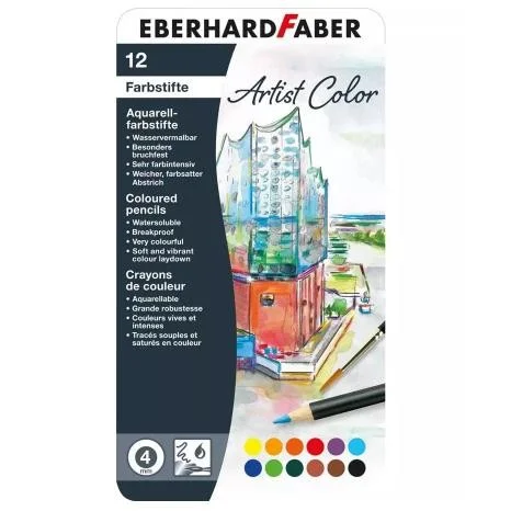 Φωτογραφία προϊόντος: EBERHARD FABER ΞΥΛΟΜΠΟΓΙΕΣ ΑΚΟΥΑΡΕΛΑΣ EBERHARD ARTIST 4ΜΜ ΣΕΤ 12 ΧΡΩΜΑΤΩΝ ΣΕ ΜΕΤΑΛΛΙΚΗ ΚΑΣΕΤΙΝΑ