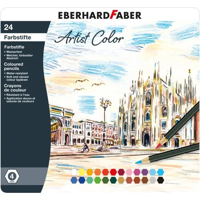 Φωτογραφία προϊόντος: EBERHARD FABER ΞΥΛΟΜΠΟΓΙΕΣ EBERHARD POLYCOLOR 4ΜΜ ΣΕΤ 24 ΧΡΩΜΑΤΩΝ ΣΕ ΜΕΤΑΛΛΙΚΗ ΚΑΣΕΤΙΝΑ