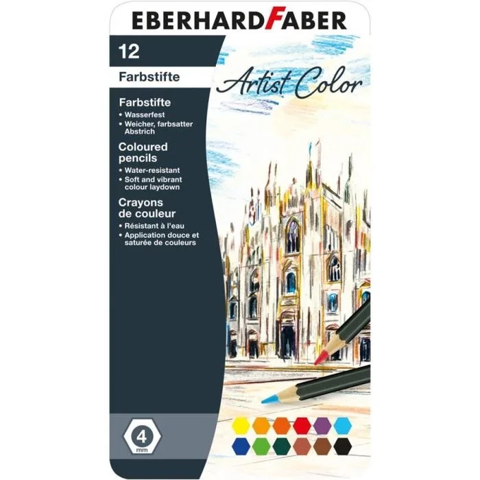 Φωτογραφία προϊόντος: EBERHARD FABER ΞΥΛΟΜΠΟΓΙΕΣ EBERHARD POLYCOLOR 4ΜΜ ΣΕΤ 12 ΧΡΩΜΑΤΩΝ ΣΕ ΜΕΤΑΛΛΙΚΗ ΚΑΣΕΤΙΝΑ