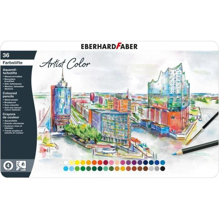 Φωτογραφία προϊόντος: EBERHARD FABER ΞΥΛΟΜΠΟΓΙΕΣ EBERHARD ΑΚΟΥΑΡΕΛΑΣ ARTIST 4ΜΜ ΣΕΤ 36 ΧΡΩΜΑΤΩΝ ΣΕ ΜΕΤΑΛΛΙΚΗ ΚΑΣΕΤΙΝΑ