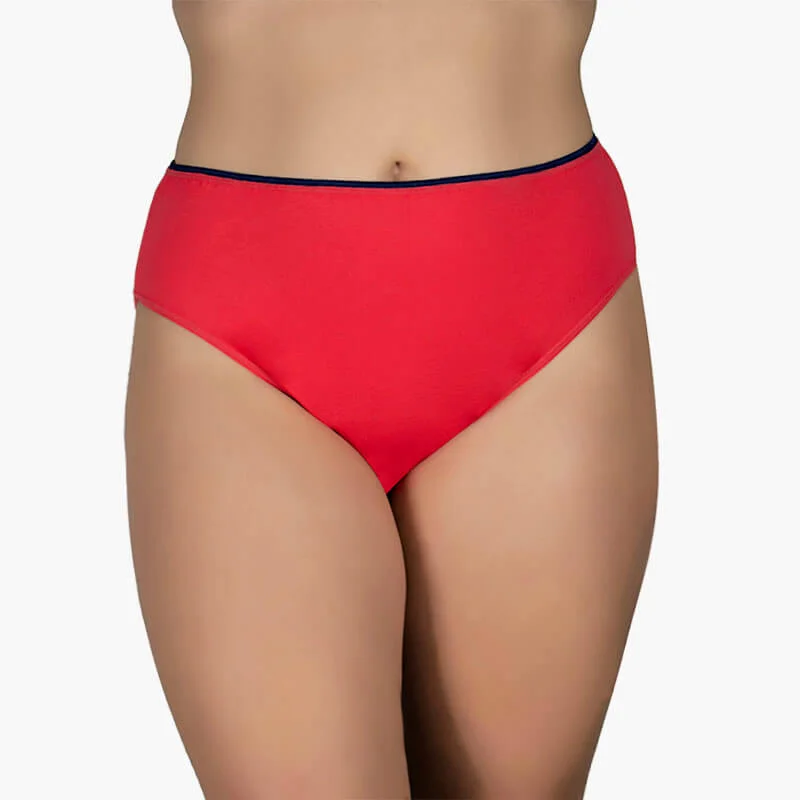 Φωτογραφία προϊόντος: AA UNDERWEAR Α.A UNDERWEAR Κιλοτάκι Tai Plus 90% Cotton Κοραλί με μαύρο λάστιχο