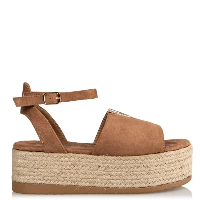 Φωτογραφία προϊόντος: Envie Shoes Γυναικεία Πέδιλα με Χοντρό Μεσαίο Πάτο σε Κάμελ Χρώμα V21-13072