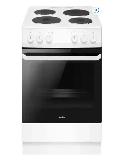 Φωτογραφία προϊόντος: Κουζίνα AMICA 58EE2.20EPFW 56791 62lt A με Εμαγιέ Εστίες Π50εκ Λευκή