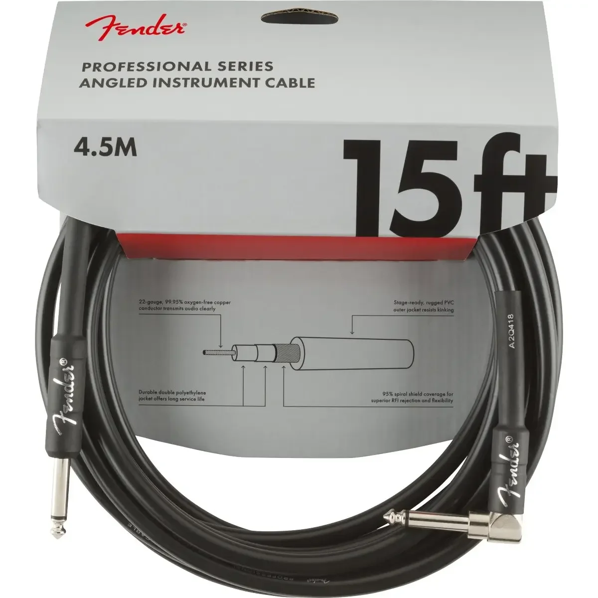 Φωτογραφία προϊόντος: Fender Professional Series Καλώδιο Οργάνου Ίσιο-Γωνία 4,5m