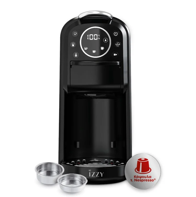 Φωτογραφία προϊόντος: Izzy IZ-6019 Αυτόματη Μηχανή Espresso 1400W Πίεσης 20bar Μαύρη(224678)