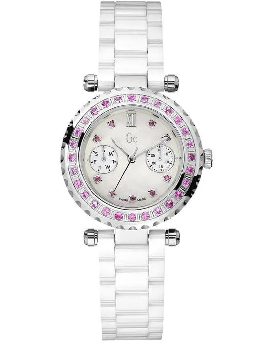 Φωτογραφία προϊόντος: GUESS COLLECTION WATCH DIVER CHIC DIAMONDS WHITE CERAMIC BRACELET I92000L1