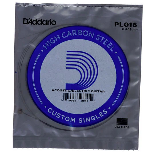 Φωτογραφία προϊόντος: dAddario D'Addario PL016 Plain Steel Χορδή Ακουστικής/ Ηλεκτρικής Κιθάρας