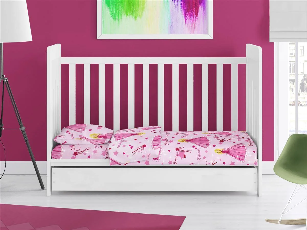 Φωτογραφία προϊόντος: Παπλωματοθήκη Polycotton Κούνιας 120x160εκ. Princess 392 Pink DimCol