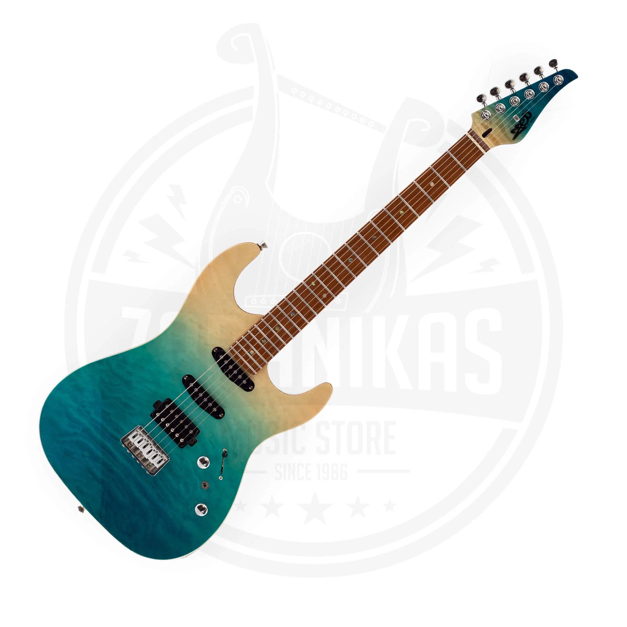 Φωτογραφία προϊόντος: JET Guitars JET JS-1000 QTBL Stratocaster HSS Ηλεκτρική Κιθάρα Quilted Transparent Blue