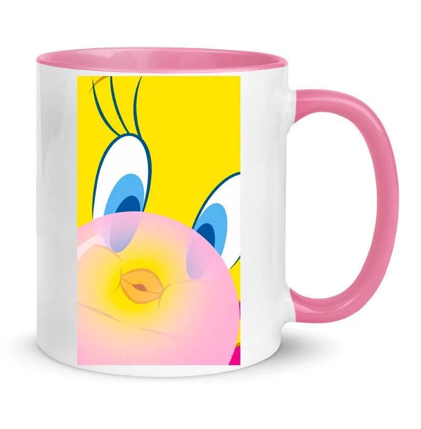 Φωτογραφία προϊόντος: Tweety mug τουίτι κούπα no8 κεραμική 330ml λευκή ροζ