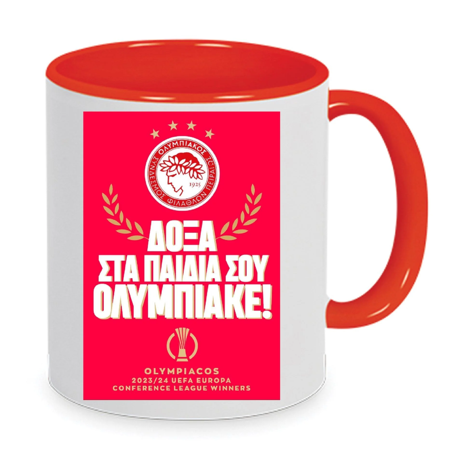 Φωτογραφία προϊόντος: Ολυμπιακός ΟΣΦΠ Europa Conference League 2024 κούπα no11 κεραμική 330ml