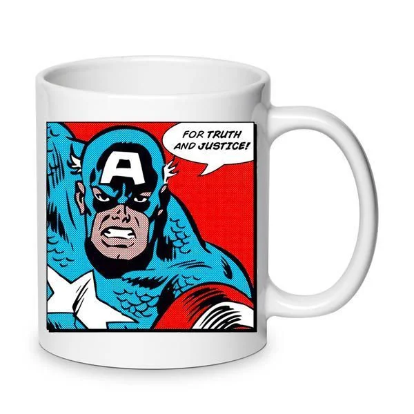 Φωτογραφία προϊόντος: Κούπα Κεραμική Captain America Avengers Justice 330ml Mug No7 λευκή