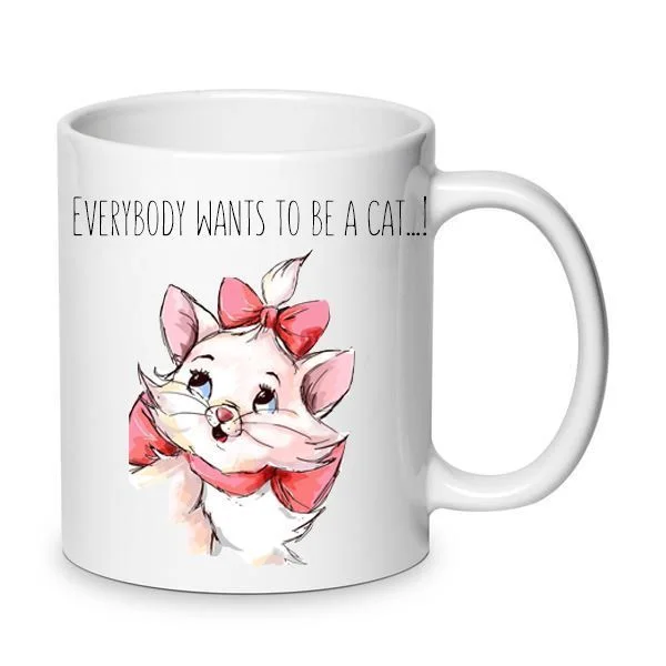 Φωτογραφία προϊόντος: Αριστόγατες Marie Aristocats everybody wants to be a cat no7 κούπα λευκή κεραμική 330ml