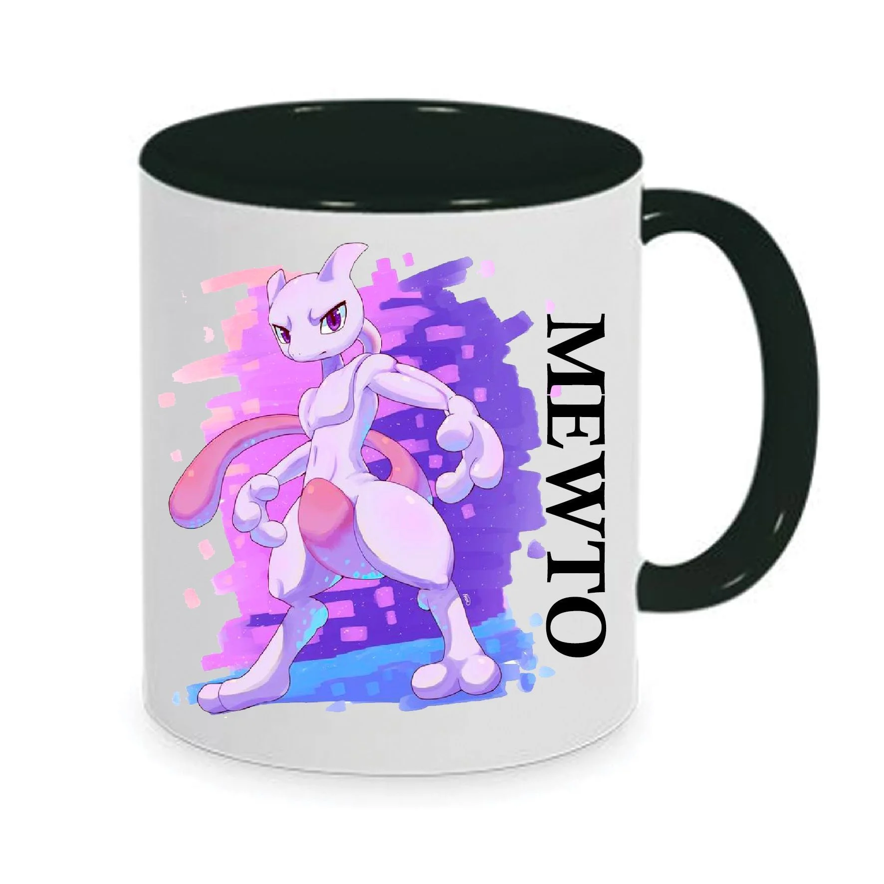 Φωτογραφία προϊόντος: Pokemon Mewto κούπα πόκεμον no4 κεραμική λευκή μαύρη 330ml