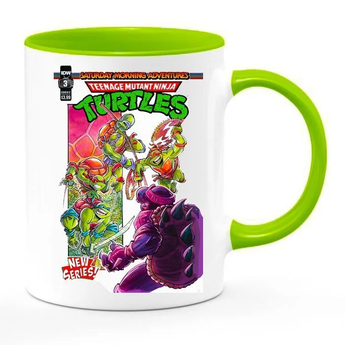 Φωτογραφία προϊόντος: Ninja Turtles mug Τα Χελωνονιντζάκια κούπα no7 Κεραμική 330ml λευκή πράσινη
