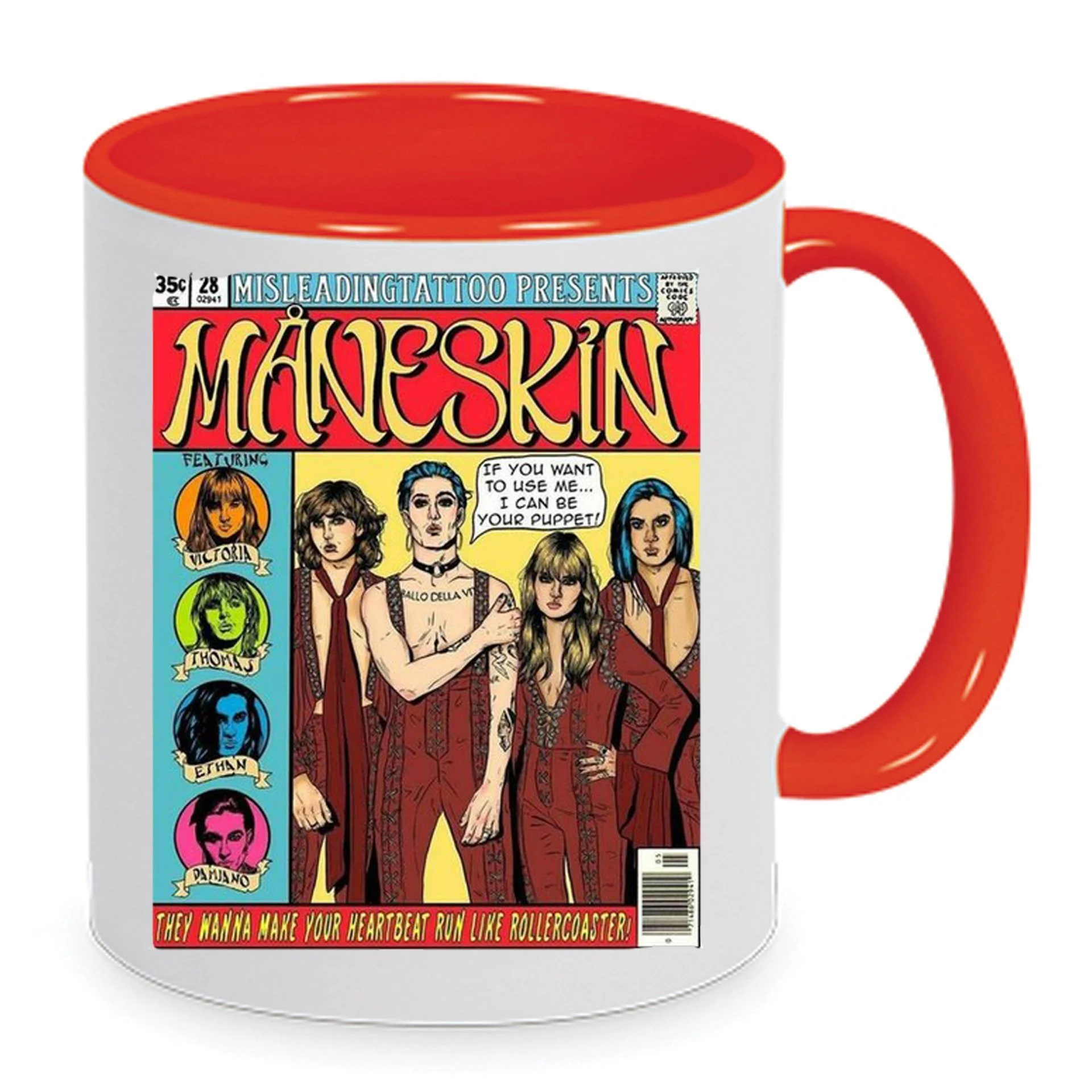 Φωτογραφία προϊόντος: Κούπα Maneskin no9 κεραμική λευκή κόκκινη 330ml