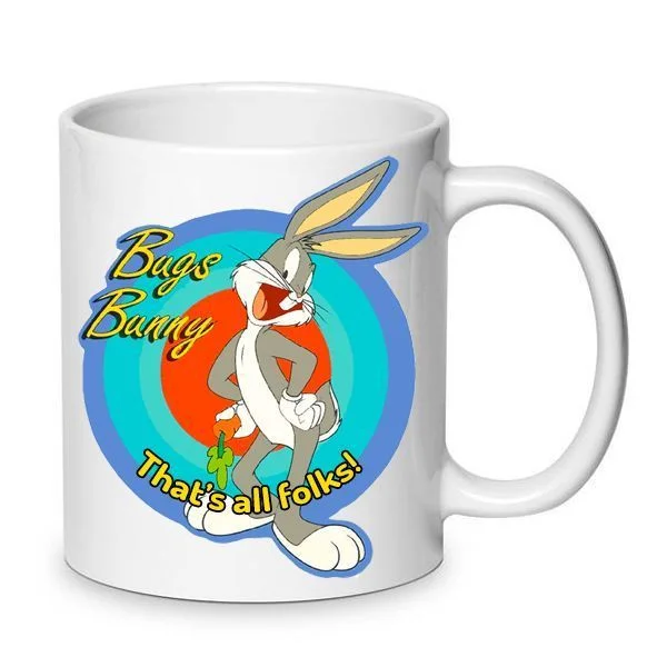 Φωτογραφία προϊόντος: Bugs Bunny mug Μπακς Μπάννυ κούπα no9 κεραμική 330ml λευκή That s all folks