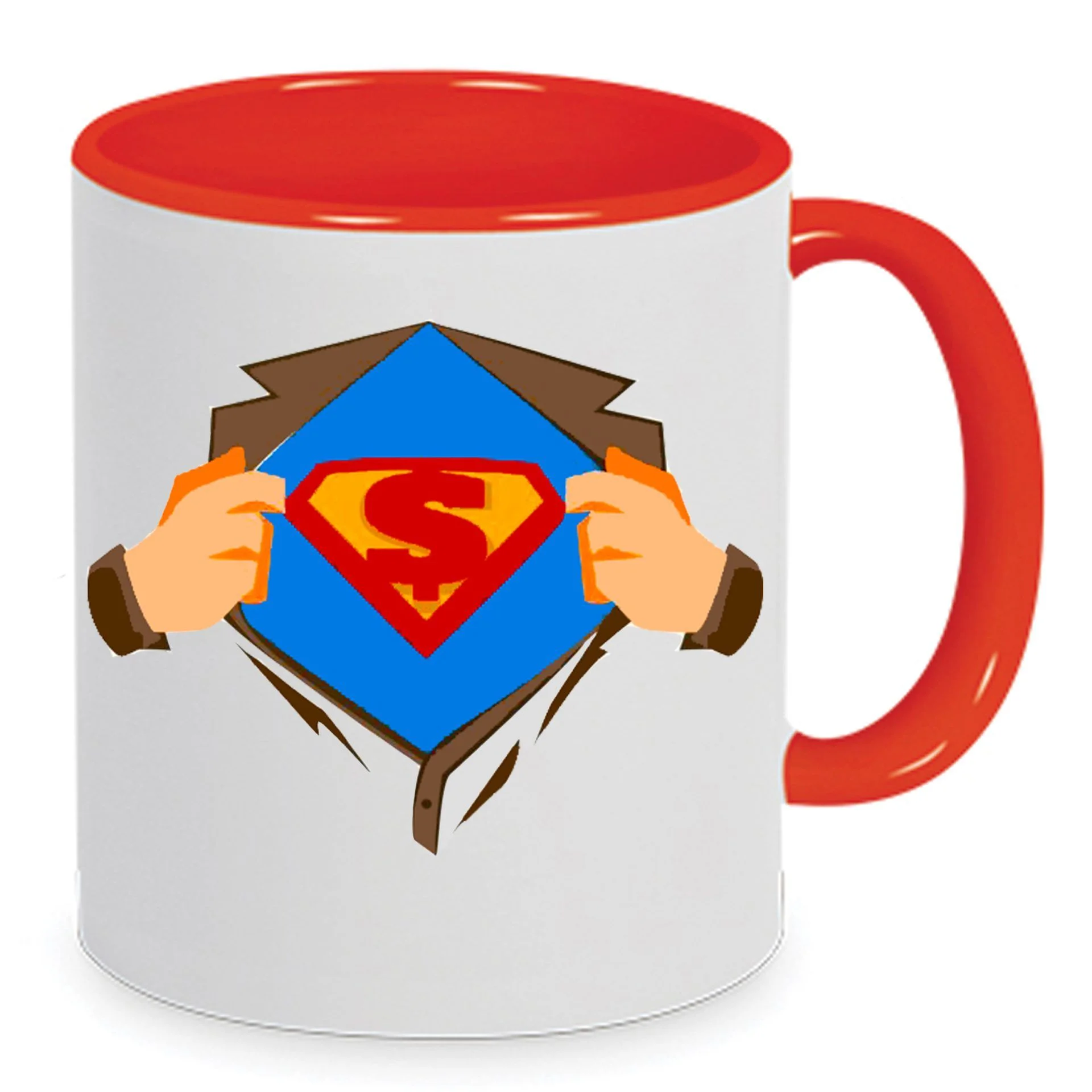 Φωτογραφία προϊόντος: Superman mug Σούπερμαν Κούπα No9 Κεραμική 330ml λευκή κόκκινη