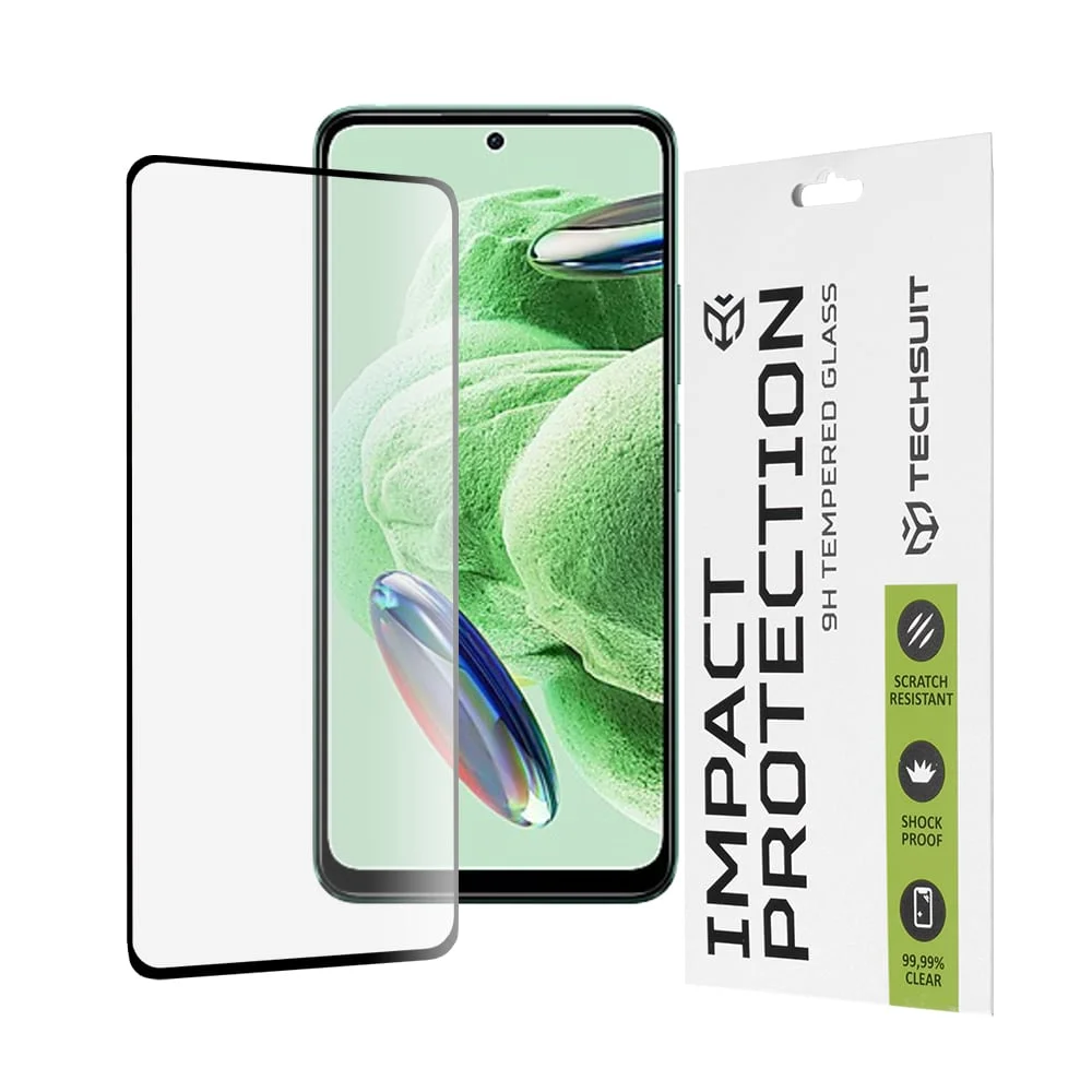Φωτογραφία προϊόντος: Techsuit - 111D Πλήρης Κάλυψη / Full Glue Γυαλί - Xiaomi Redmi Note 12 5G / Note 12 4G / Poco X5 - Μαύρο