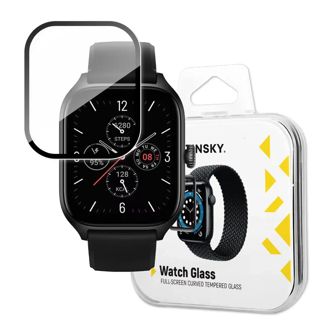 Φωτογραφία προϊόντος: Wozinsky Full Glue Tempered Glass Tempered Glass For Xiaomi Amazfit GTS 4 9H Full Screen Cover With Μαύρο Frame