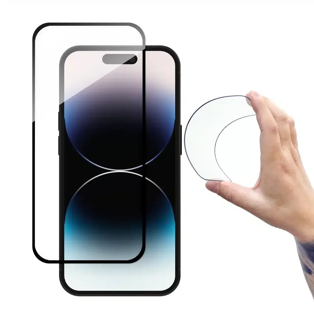 Φωτογραφία προϊόντος: Wozinsky Full Cover Flexi Nano Glass tempered glass for iPhone 14 Pro flexible with a Μαύρο frame