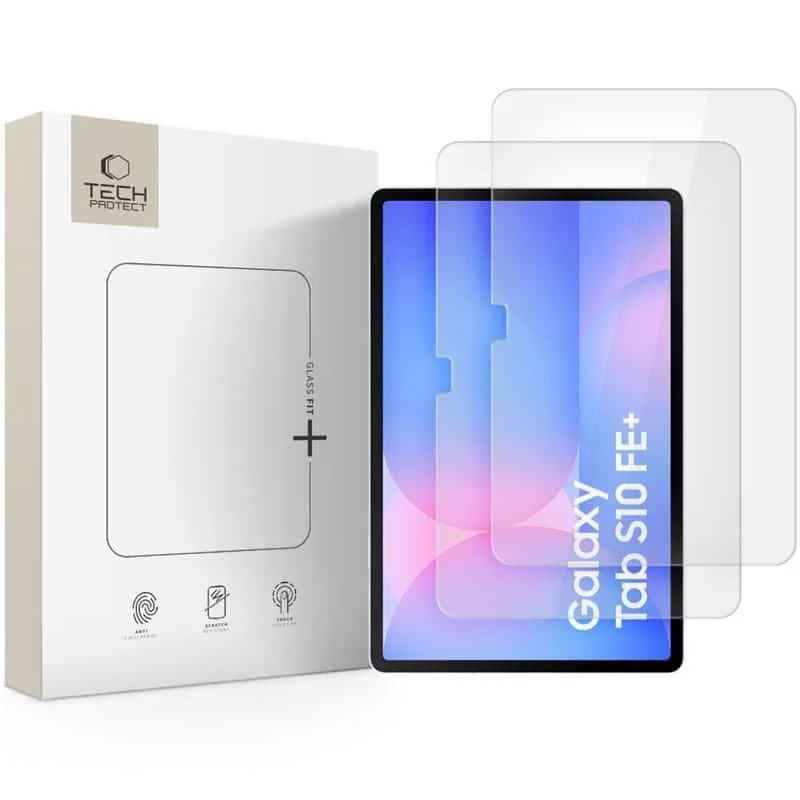 Φωτογραφία προϊόντος: Σκληρυμένο γυαλί TECH-PROTECT GLASS FIT+ Συσκευασία 2 τεμαχίων για Galaxy Tab S10 FE+ Plus 13.1 X620 / X626B Διαφανές