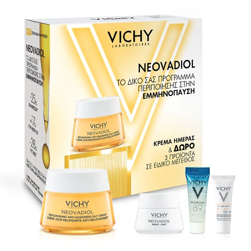 Φωτογραφία προϊόντος: Vichy Neovadiol Κρέμα Ημέρας για την Εμμηνόπαυση 50 ml +amp; Δώρο Neovadiol Κρέμα Νύχτας 15 ml + Mineral 89 Booster Προσώπου 4 ml + Capital Soleil UV-Age Daily SPF50+ Αντηλιακό 3 m