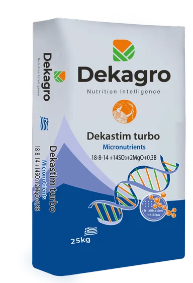 Φωτογραφία προϊόντος: Λίπασμα Ελιάς Dekastin Turbo 18-8-14+2MgO+0.3B | Παλέτα 1,5 τόνου(60 σακιά)