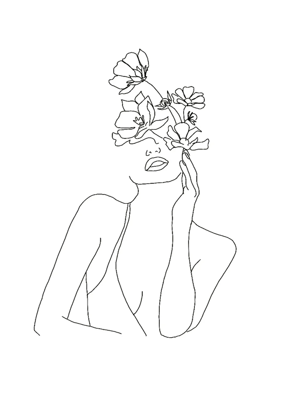 Φωτογραφία προϊόντος: Πίνακας σε καμβά woman portrait flower
