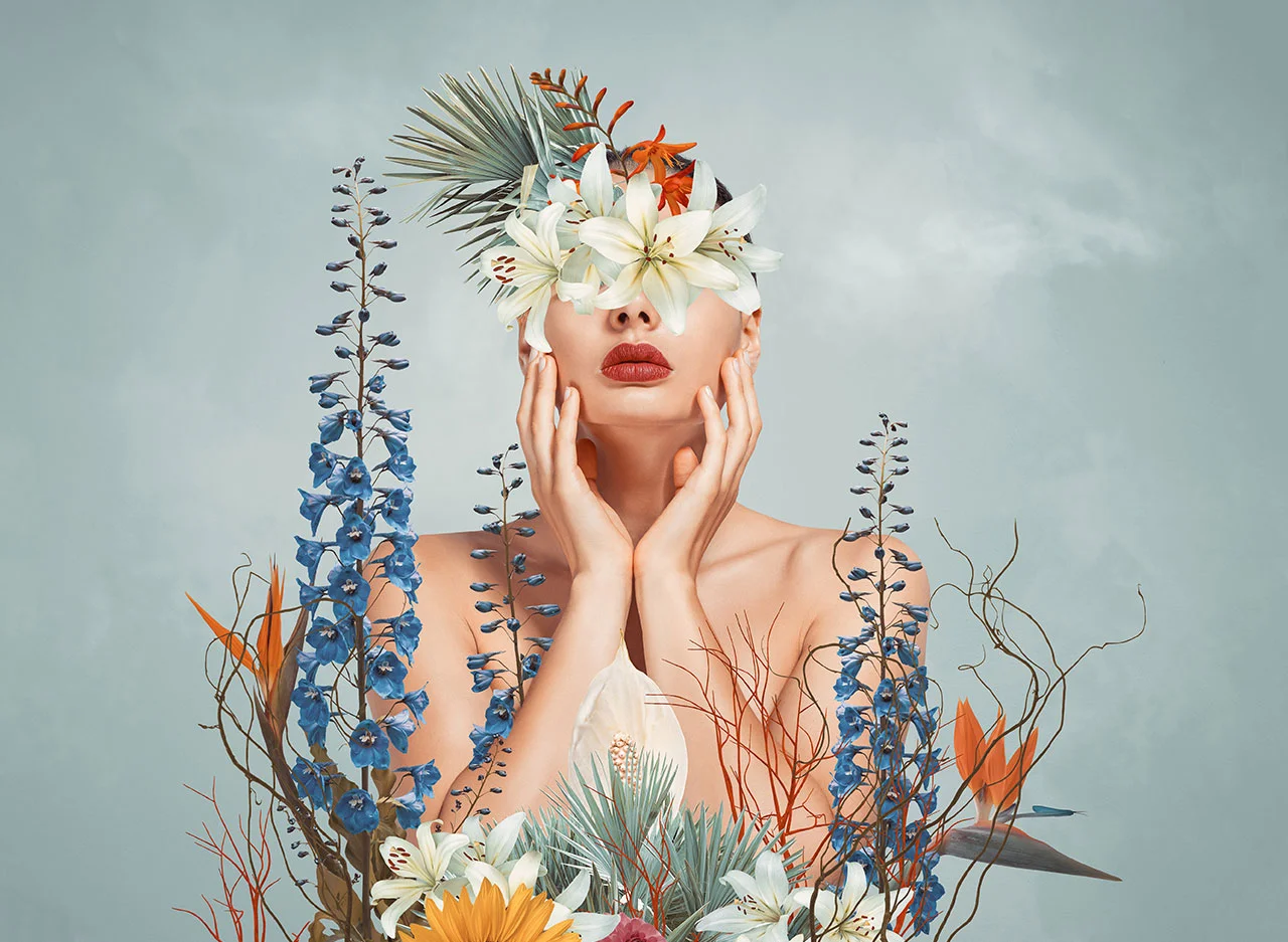 Φωτογραφία προϊόντος: Πίνακας σε καμβά flower lady portrait ΙΙ