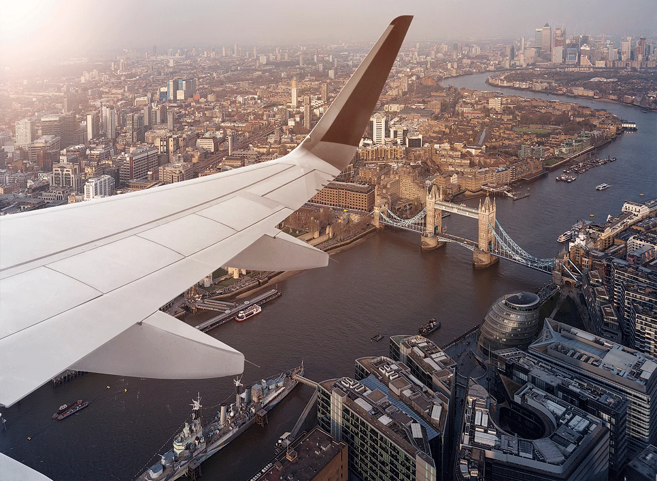 Φωτογραφία προϊόντος: London from plane πίνακας σε καμβά