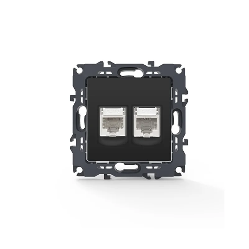 Φωτογραφία προϊόντος: ACALIGHT PRIME ΠΡΙΖΑ ΤΗΛΕΦΩΝΟΥ ΜΕ ΒΥΣΜΑ 1XRJ11 CAT3 IP20 & ΠΡΙΖΑ ΔΙΚΤΥΟΥ MAT ΑΝΘΡΑΚΙ ΜΕ ΒΥΣΜΑ 1XRJ45 CAT6 UTP IP20 / 1000113405