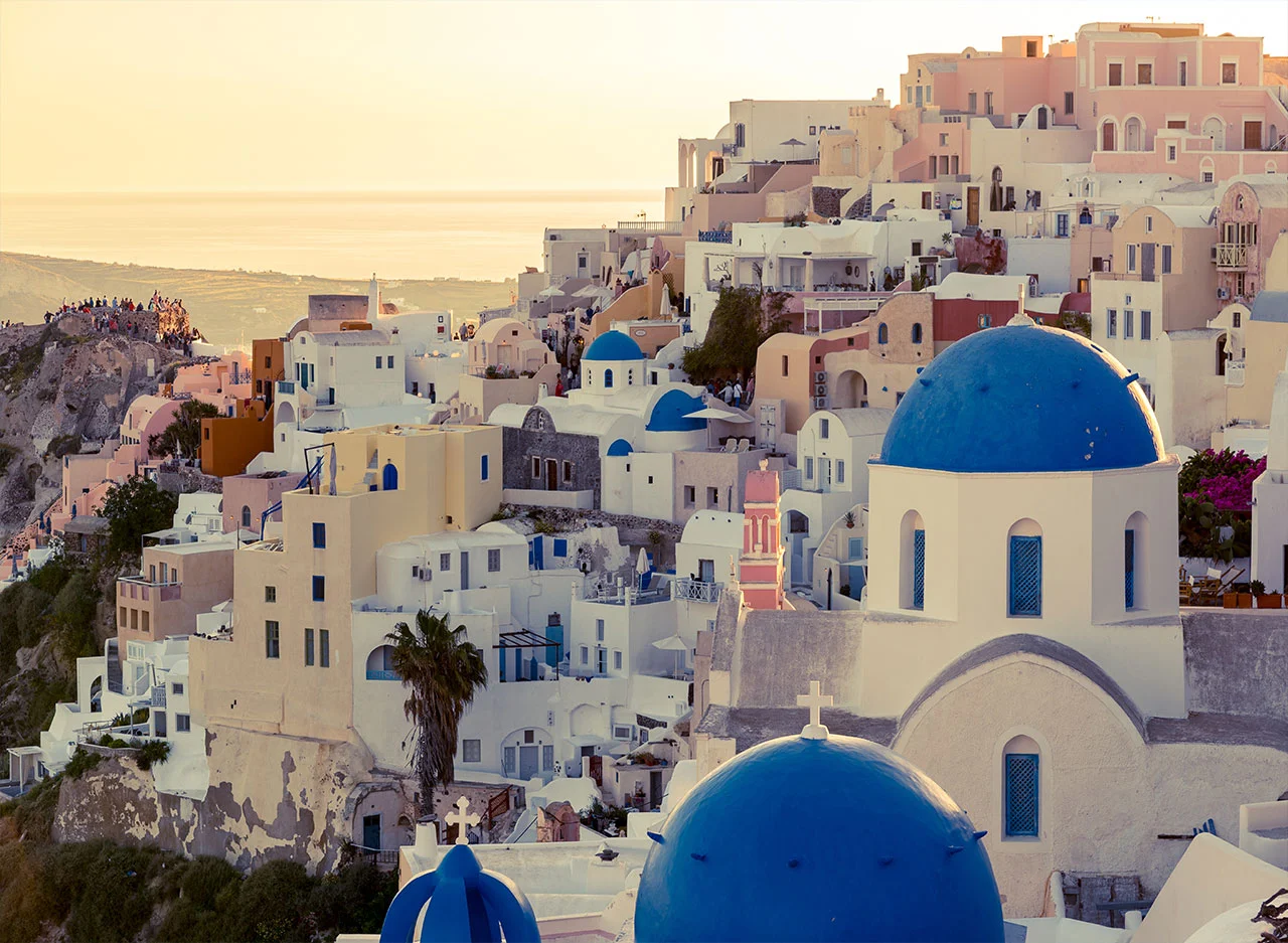 Φωτογραφία προϊόντος: Πίνακας σε καμβά Σαντορίνη Οία τοπίο