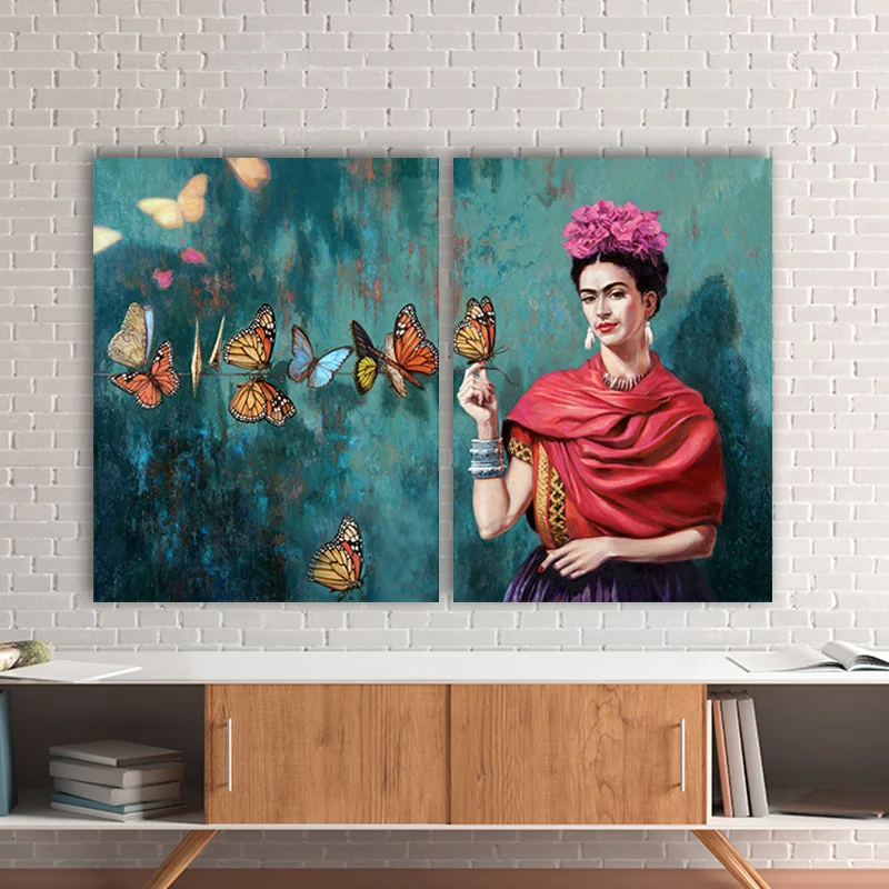 Φωτογραφία προϊόντος: Πίνακας σε καμβά Butterfly Frida δίπτυχος