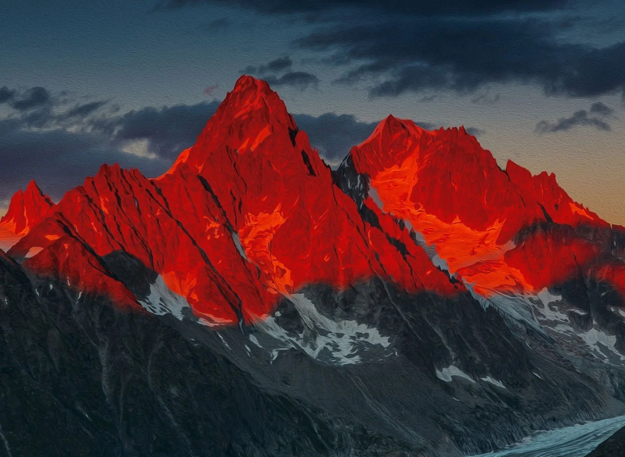 Φωτογραφία προϊόντος: Πίνακας σε καμβά Red Sunset Mountain