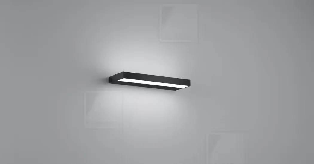 Φωτογραφία προϊόντος: Helestra Φωτιστικό Τοίχου LED SLATE Ματ Μαύρο 300 mm IP44 Άμεσου & Έμμεσου Φωτισμού 6.5W – Minimal Design
