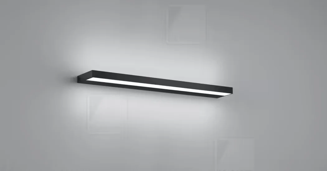 Φωτογραφία προϊόντος: Helestra Φωτιστικό Τοίχου LED SLATE Ματ Μαύρο 600 mm IP44 Άμεσου & Έμμεσου Φωτισμού 15W – Minimal Design