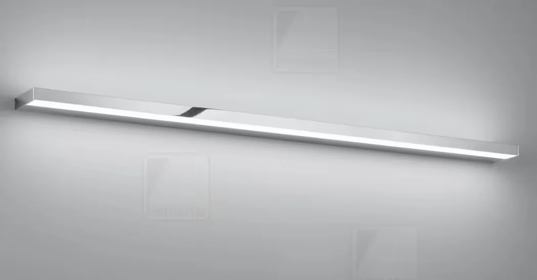 Φωτογραφία προϊόντος: Helestra Φωτιστικό Τοίχου LED SLATE Chrome 1.200 mm IP44 Άμεσου & Έμμεσου Φωτισμού 29W – Minimal Design Χρώμιο