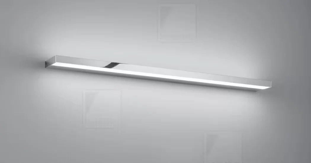 Φωτογραφία προϊόντος: Helestra Φωτιστικό Τοίχου LED SLATE Chrome 900 mm IP44 Άμεσου & Έμμεσου Φωτισμού 20W – Minimal Design Χρώμιο