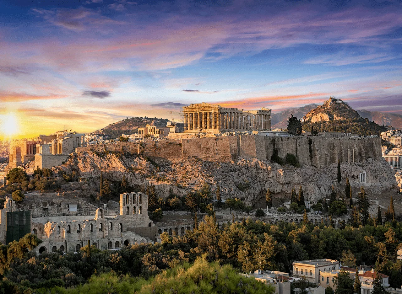 Φωτογραφία προϊόντος: Παρθενώνας πίνακας σε καμβά με ελληνικό τοπίο