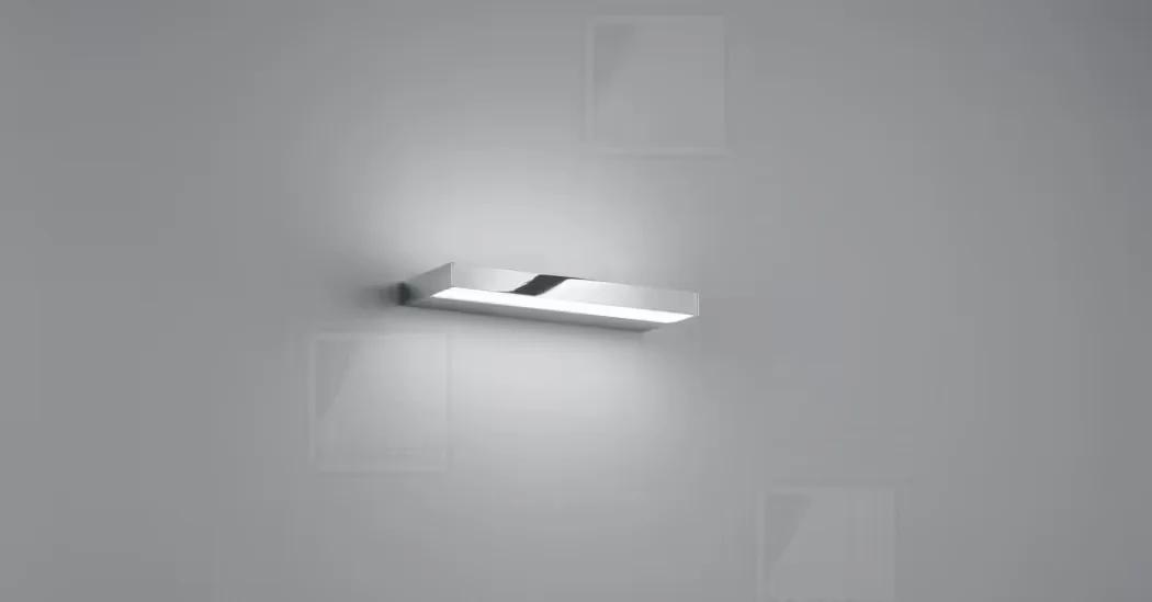 Φωτογραφία προϊόντος: Helestra Φωτιστικό Τοίχου LED SLATE Chrome IP44 Άμεσου/Έμμεσου Φωτισμού 6.5W Χρώμιο