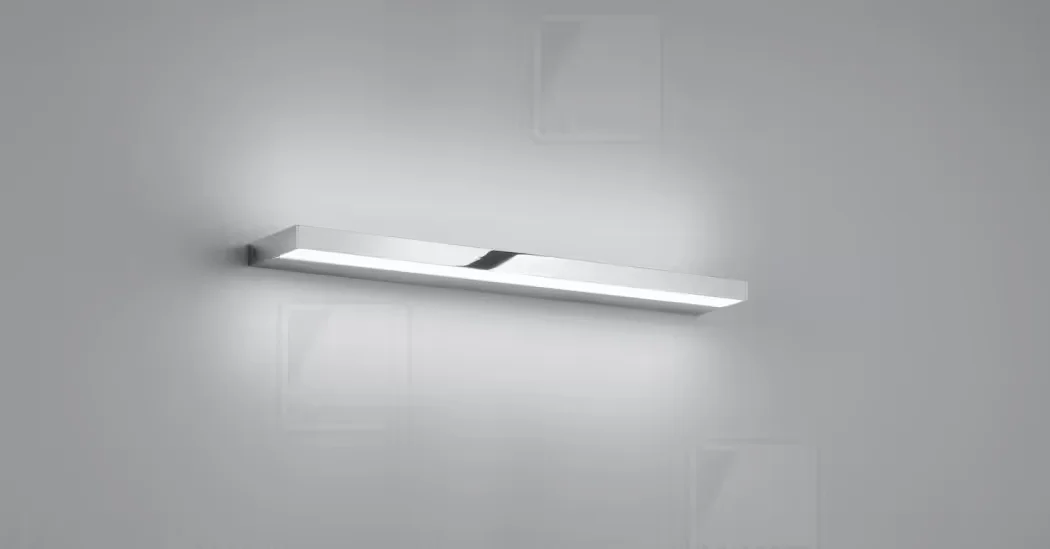 Φωτογραφία προϊόντος: Helestra Φωτιστικό Τοίχου LED SLATE Chrome 600 mm IP44 Άμεσου/Έμμεσου Φωτισμού 15W Χρώμιο
