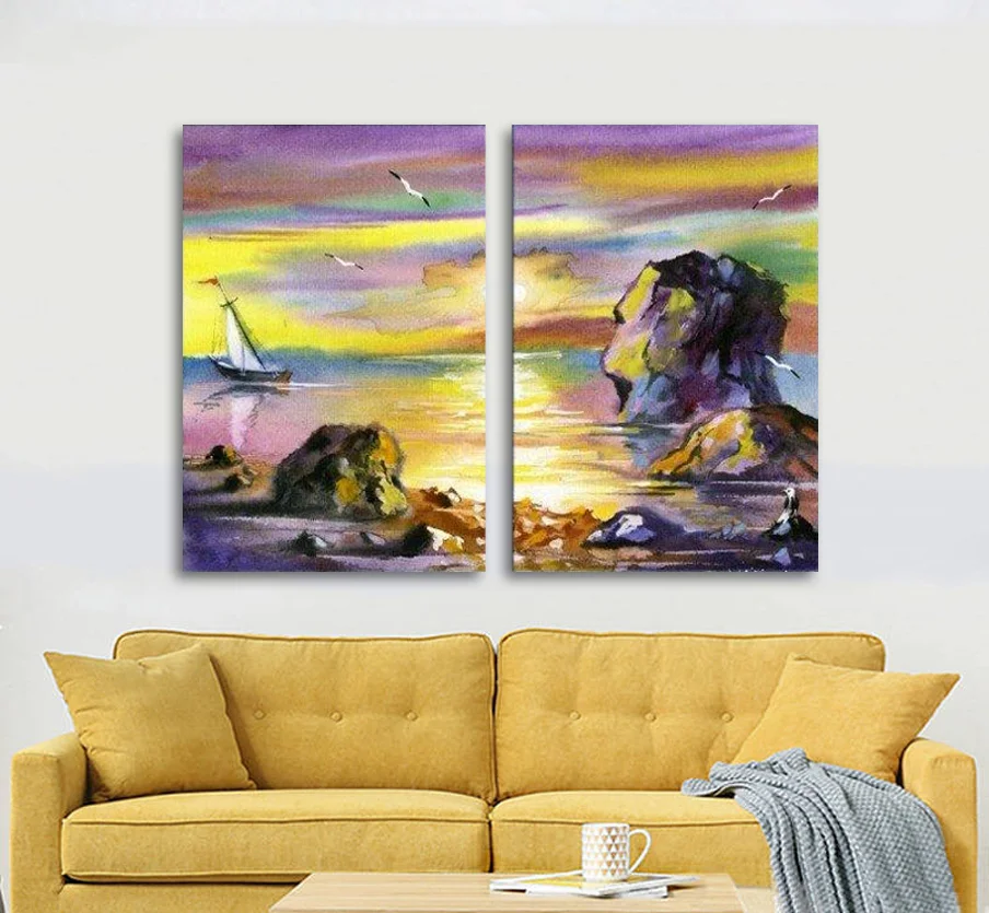 Φωτογραφία προϊόντος: Πίνακας σε καμβά Sea landscape δίπτυχος