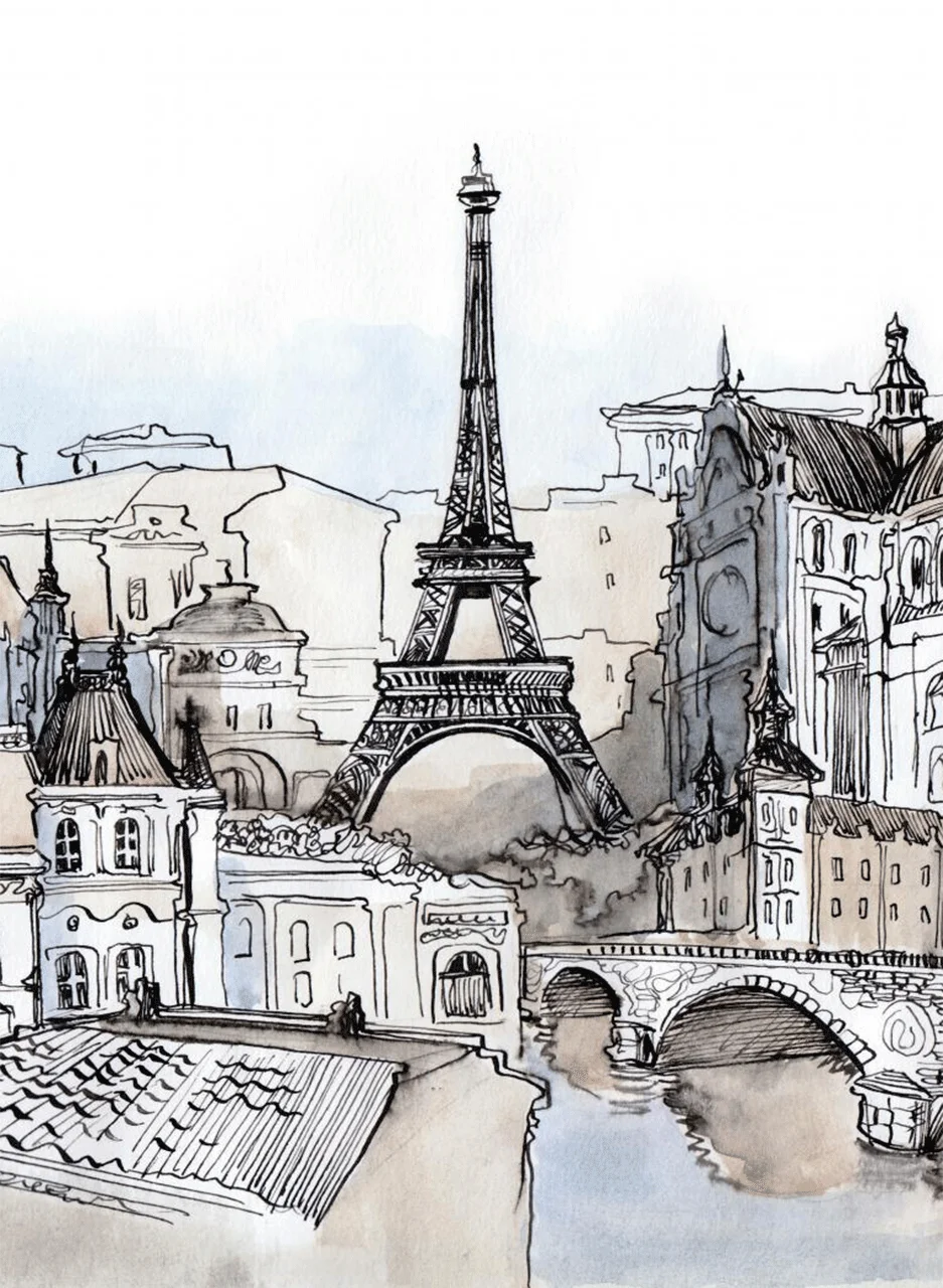 Φωτογραφία προϊόντος: Πίνακας σε καμβά Paris watercolor Eiffel tower