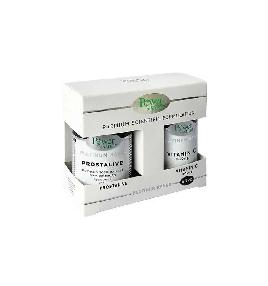 Φωτογραφία προϊόντος: Power Of Nature Platinum Range Prostalive 30 κάψουλες +amp; Vitamin C 1000mg 20 ταμπλέτες